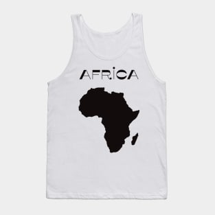 Black Map of Africa 70s Style Tank Top